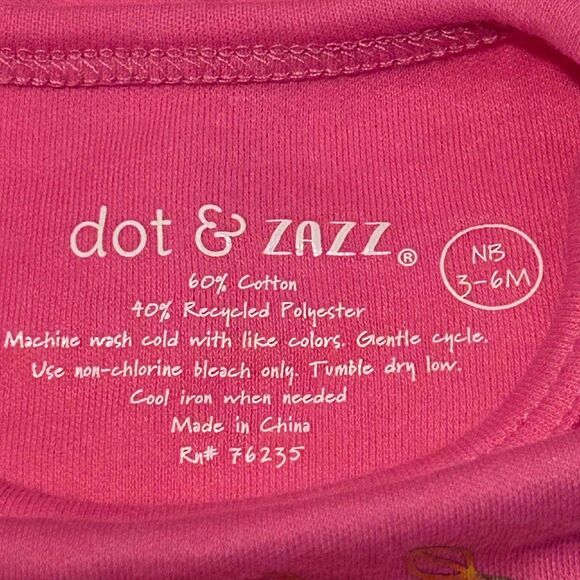 dot & ZAZZ Girls One Piece "Thankful To Be Together" Pink Thanksgiving 3-6 Mths - Picture 7 of 7